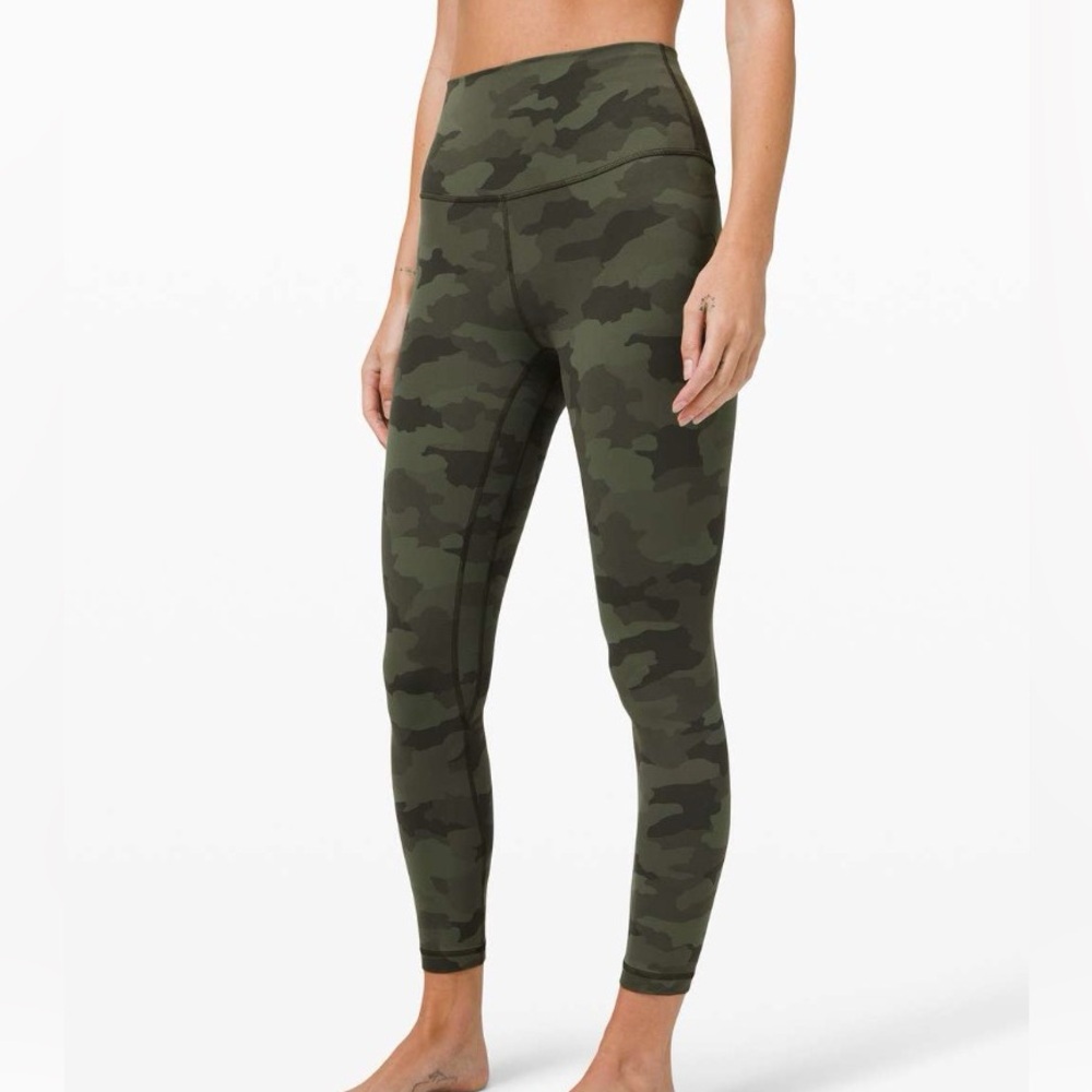 Lululemon Align Pant II 25" size 4 Heritage 365 Camo Green Twill Multi